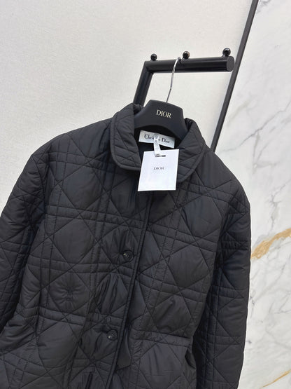 Dior / 26 Fall-Winter Latest Drawstring Waist Rattan Check Cotton Jacket