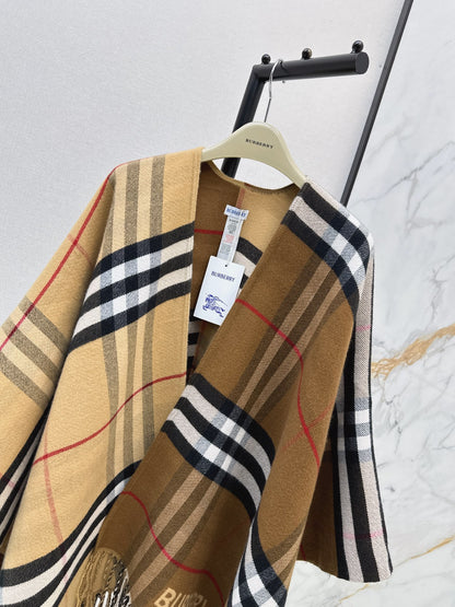 Burberry/26 Fall/Winter Latest Classic Pattern Wool Shawl, Large Scarf, or Cape