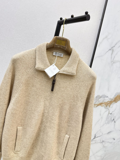 Brunello Cucinelli/26 Fall/Winter Latest Flat-Collar Cashmere Knit Jacket