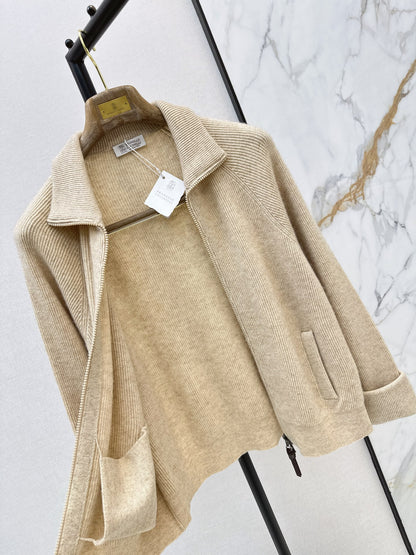 Brunello Cucinelli/26 Fall/Winter Latest Flat-Collar Cashmere Knit Jacket