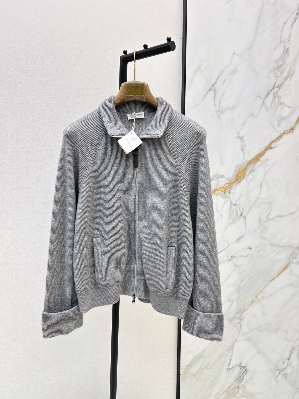 Brunello Cucinelli/26 Fall/Winter Latest Flat-Collar Cashmere Knit Jacket