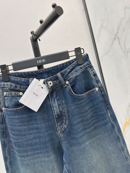 Dior / 26 Fall-Winter Latest Patchwork Design Vintage Washed Denim Jeans
