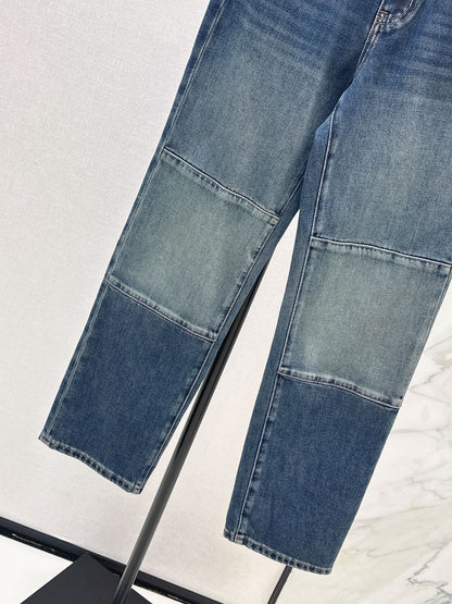 Dior / 26 Fall-Winter Latest Patchwork Design Vintage Washed Denim Jeans