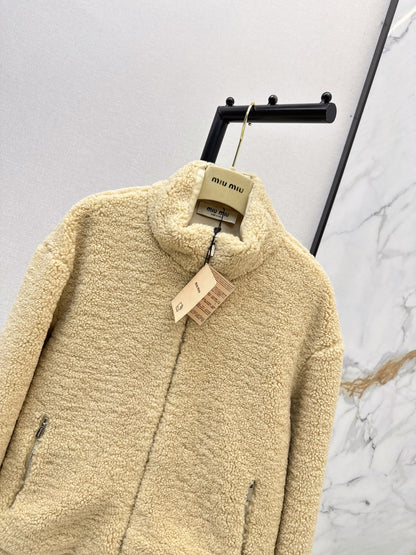 MiuMiu/26 Fall-Winter Latest Eco-Friendly Faux Shearling Jacket
