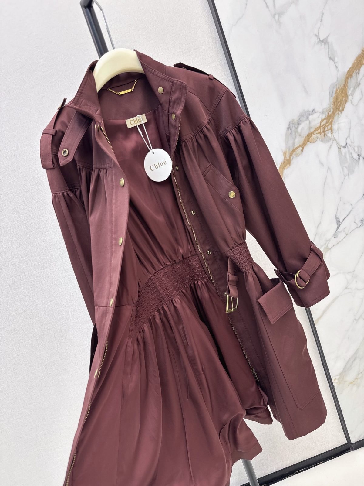 Chloe/26 Fall/Winter Latest Stand-Collar Trench Dress