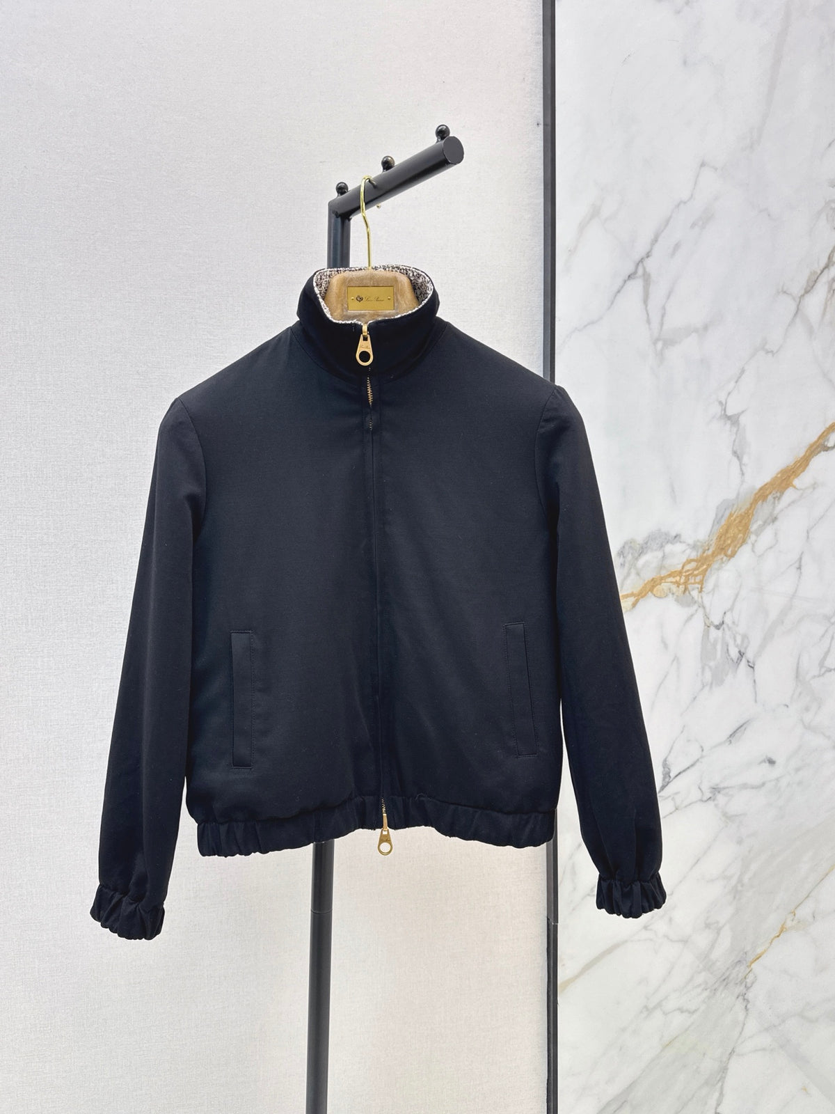 Loro Piana/26 Fall/Winter Latest Tweed Gray Flight Jacket Outerwear
