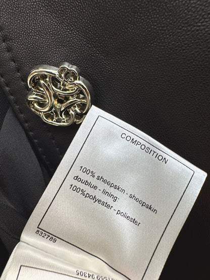 Chanel/26 Early Autumn Latest High-End Handmade Workshop Trench-Style Leather Jacket