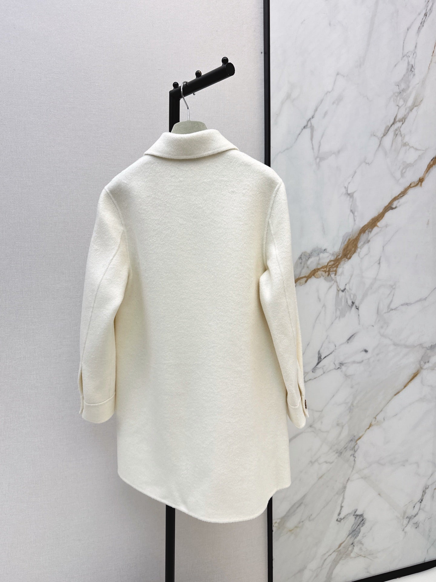 Hermes/26 Fall/Winter Latest Mid-Length Shirt-Style Double-Faced Wool Coat