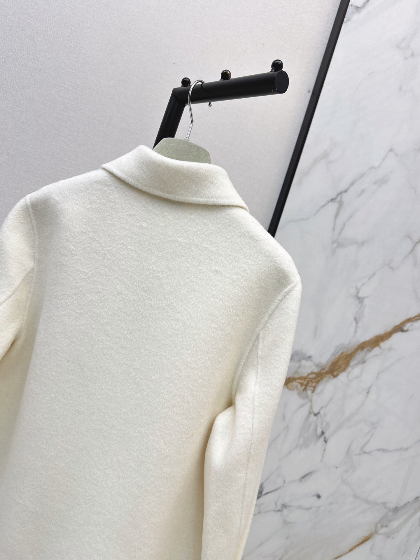 Hermes/26 Fall/Winter Latest Mid-Length Shirt-Style Double-Faced Wool Coat