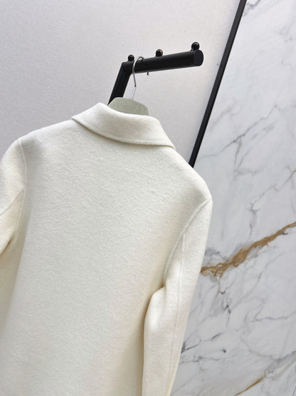 Hermes/26 Fall/Winter Latest Mid-Length Shirt-Style Double-Faced Wool Coat