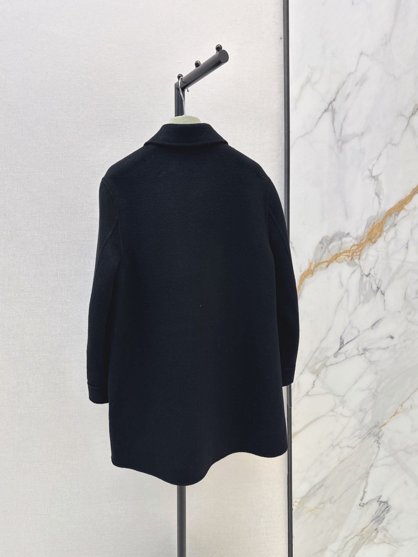Hermes/26 Fall/Winter Latest Mid-Length Shirt-Style Double-Faced Wool Coat