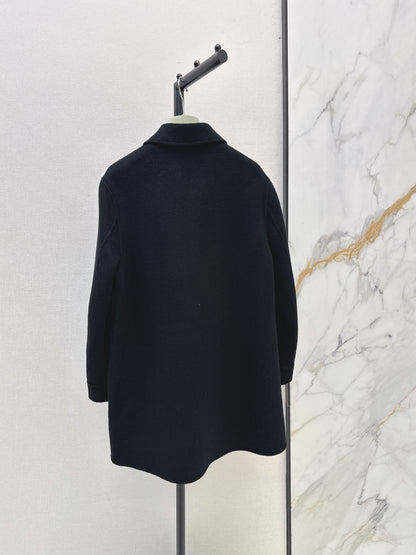 Hermes/26 Fall/Winter Latest Mid-Length Shirt-Style Double-Faced Wool Coat