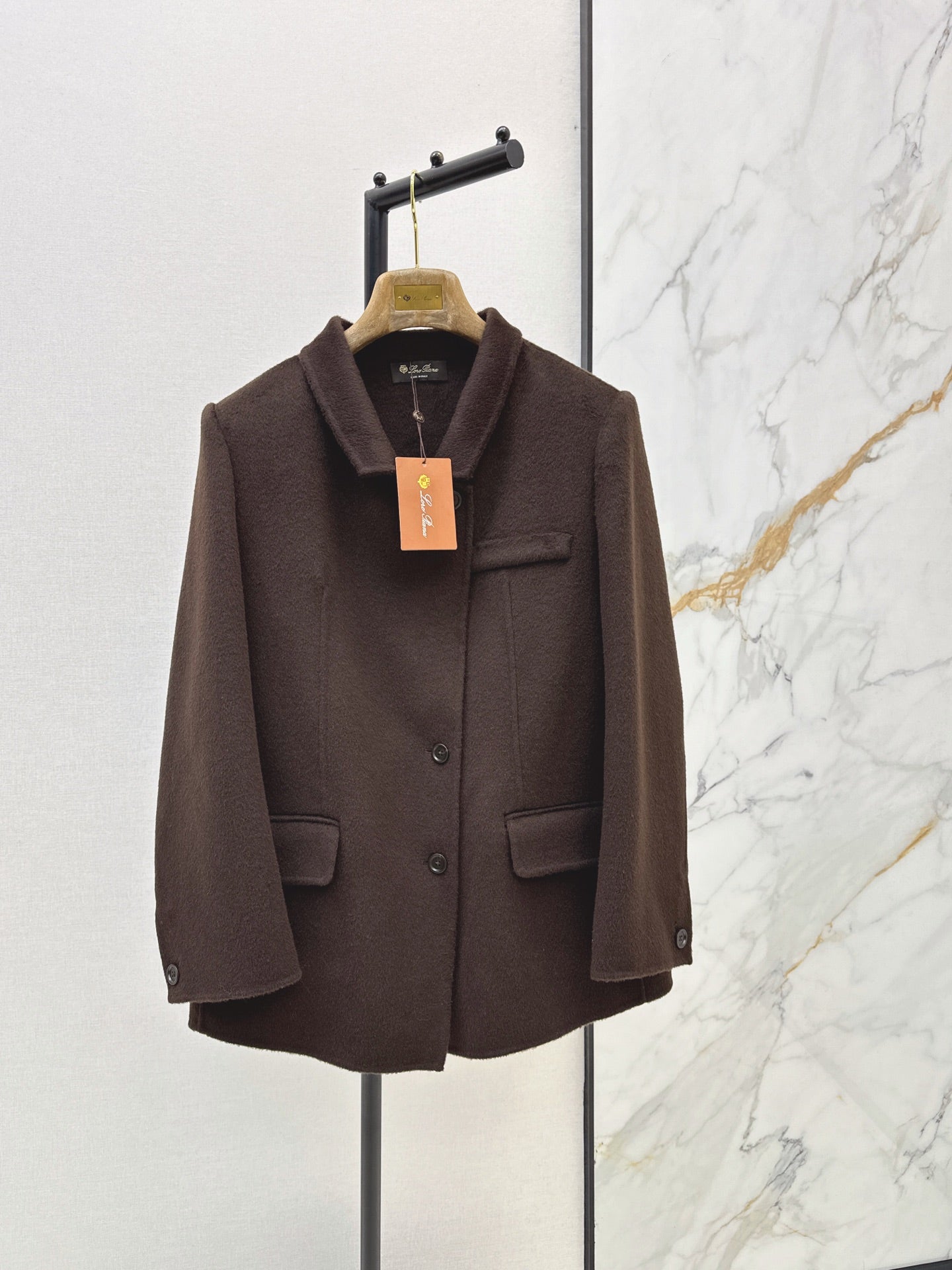 Loro Piana/26 Fall & Winter Latest Double-Faced Wool Coat with Lapel