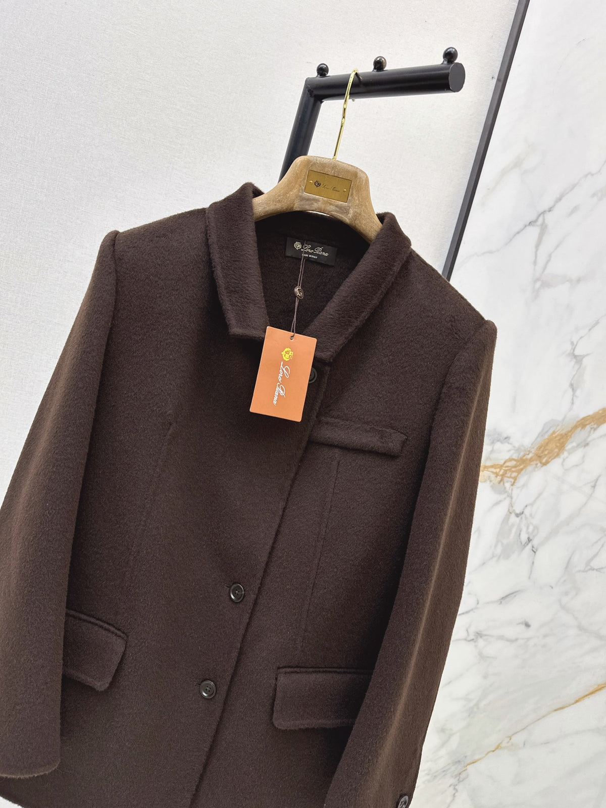 Loro Piana/26 Fall & Winter Latest Double-Faced Wool Coat with Lapel
