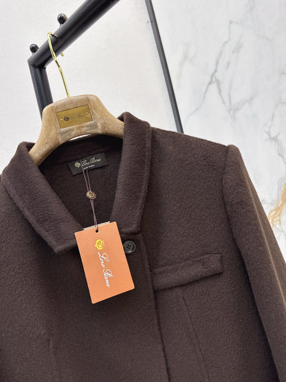 Loro Piana/26 Fall & Winter Latest Double-Faced Wool Coat with Lapel