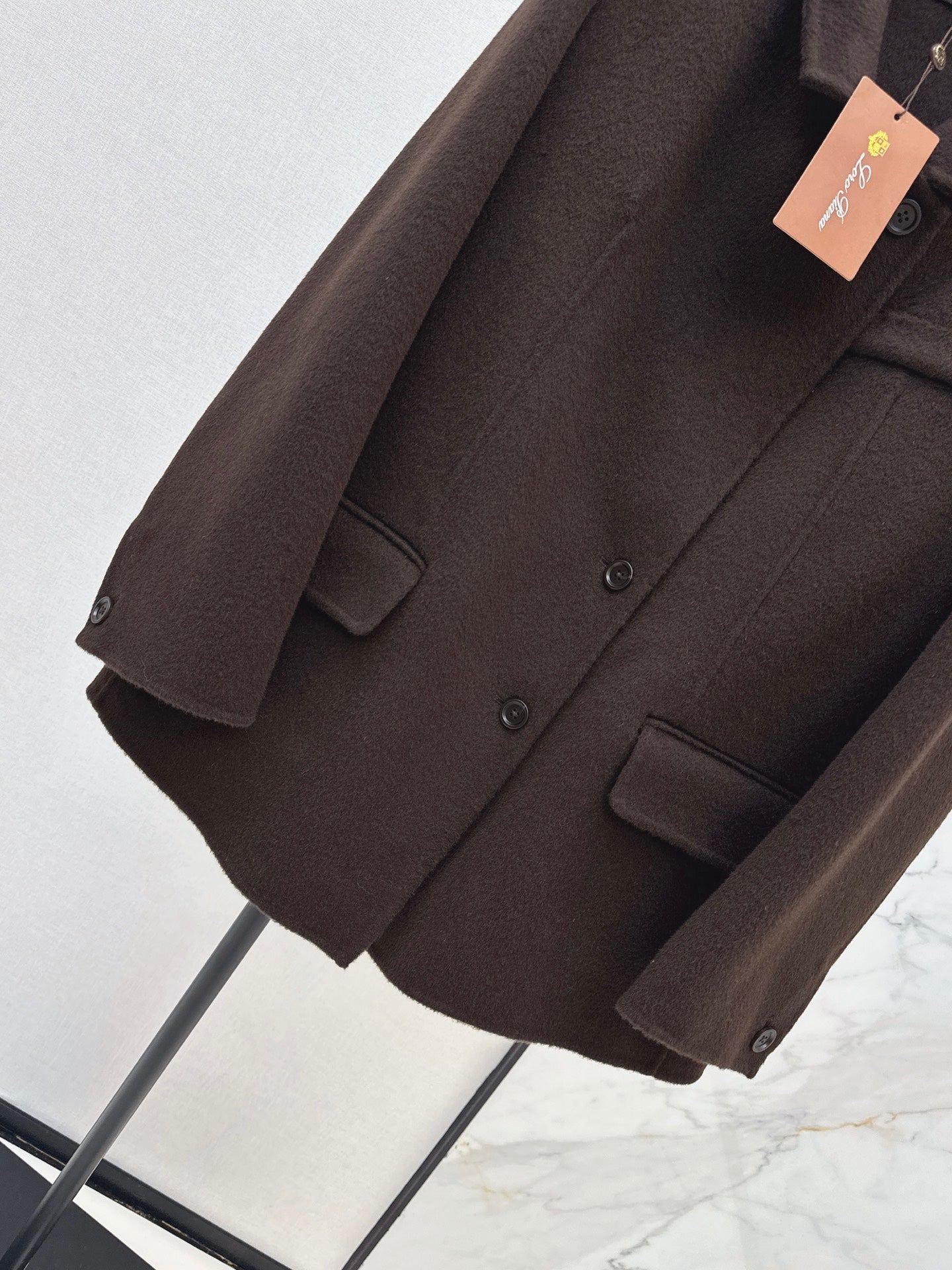 Loro Piana/26 Fall & Winter Latest Double-Faced Wool Coat with Lapel