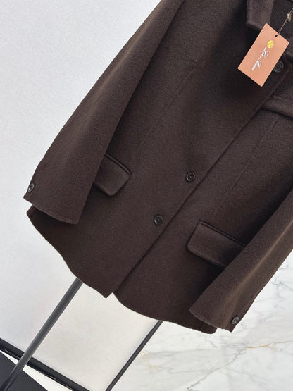 Loro Piana/26 Fall & Winter Latest Double-Faced Wool Coat with Lapel