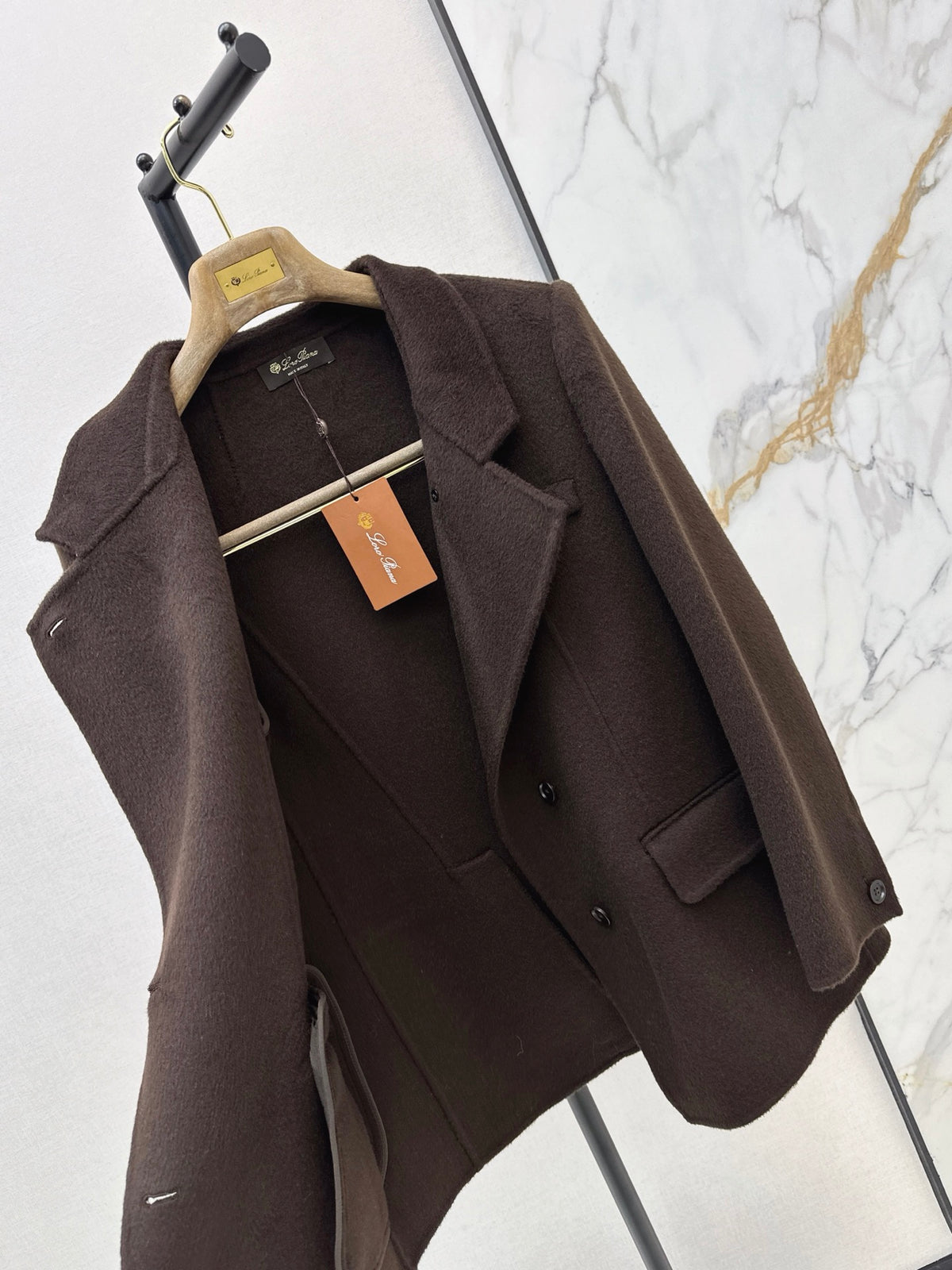 Loro Piana/26 Fall & Winter Latest Double-Faced Wool Coat with Lapel
