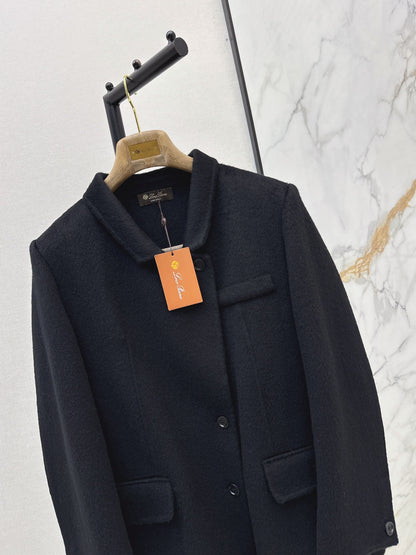 Loro Piana/26 Fall & Winter Latest Double-Faced Wool Coat with Lapel