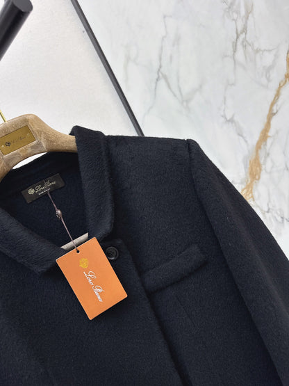 Loro Piana/26 Fall & Winter Latest Double-Faced Wool Coat with Lapel