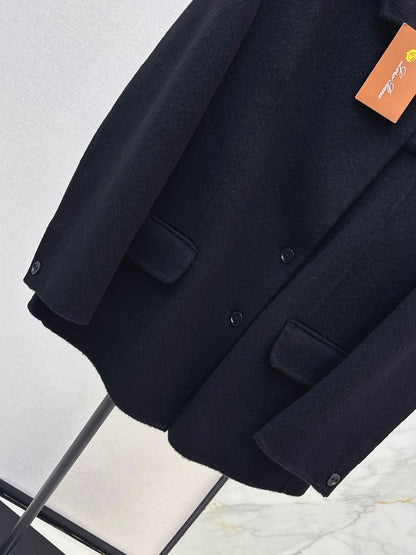 Loro Piana/26 Fall & Winter Latest Double-Faced Wool Coat with Lapel