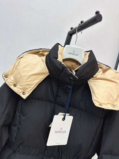 MONCLER/26 Fall-Winter Latest Hooded Waist-Cinched Down Jacket