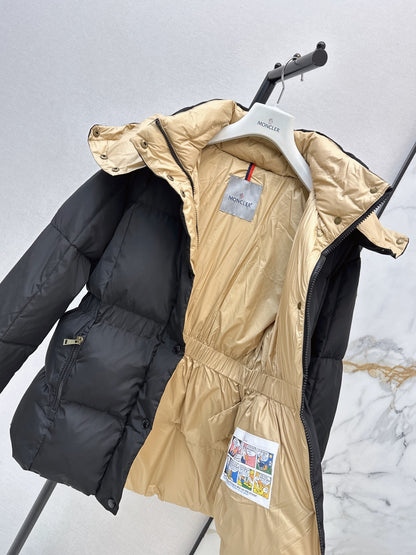 MONCLER/26 Fall-Winter Latest Hooded Waist-Cinched Down Jacket