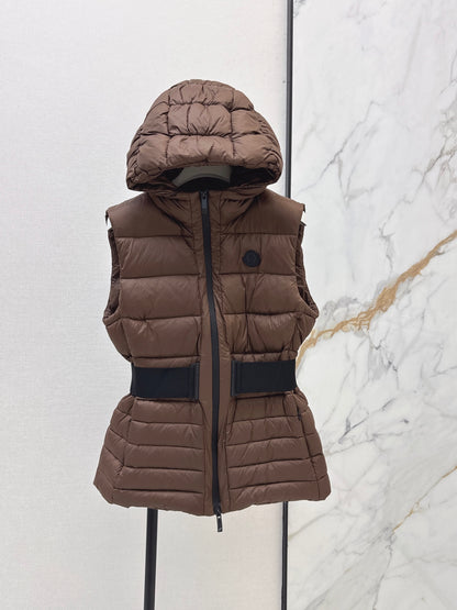 MONCLER/26 Fall Winter Latest Hooded Waist-Cinching Down Vest