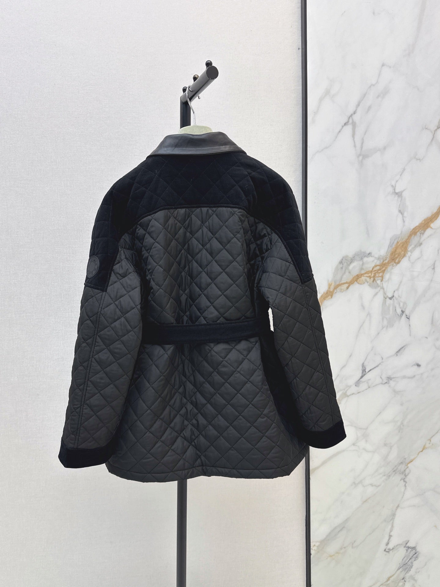 Hermès / 26 Fall-Winter Latest Patchwork Design Mid-Length Cotton Coat