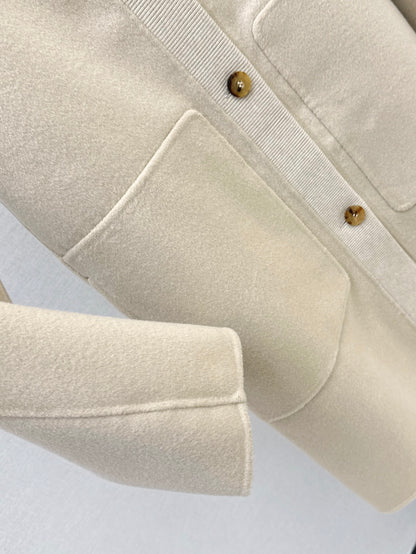26 Fall/Winter Latest Minimalist V-Neck Double-Faced Wool Coat