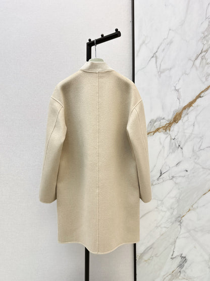 26 Fall/Winter Latest Minimalist V-Neck Double-Faced Wool Coat