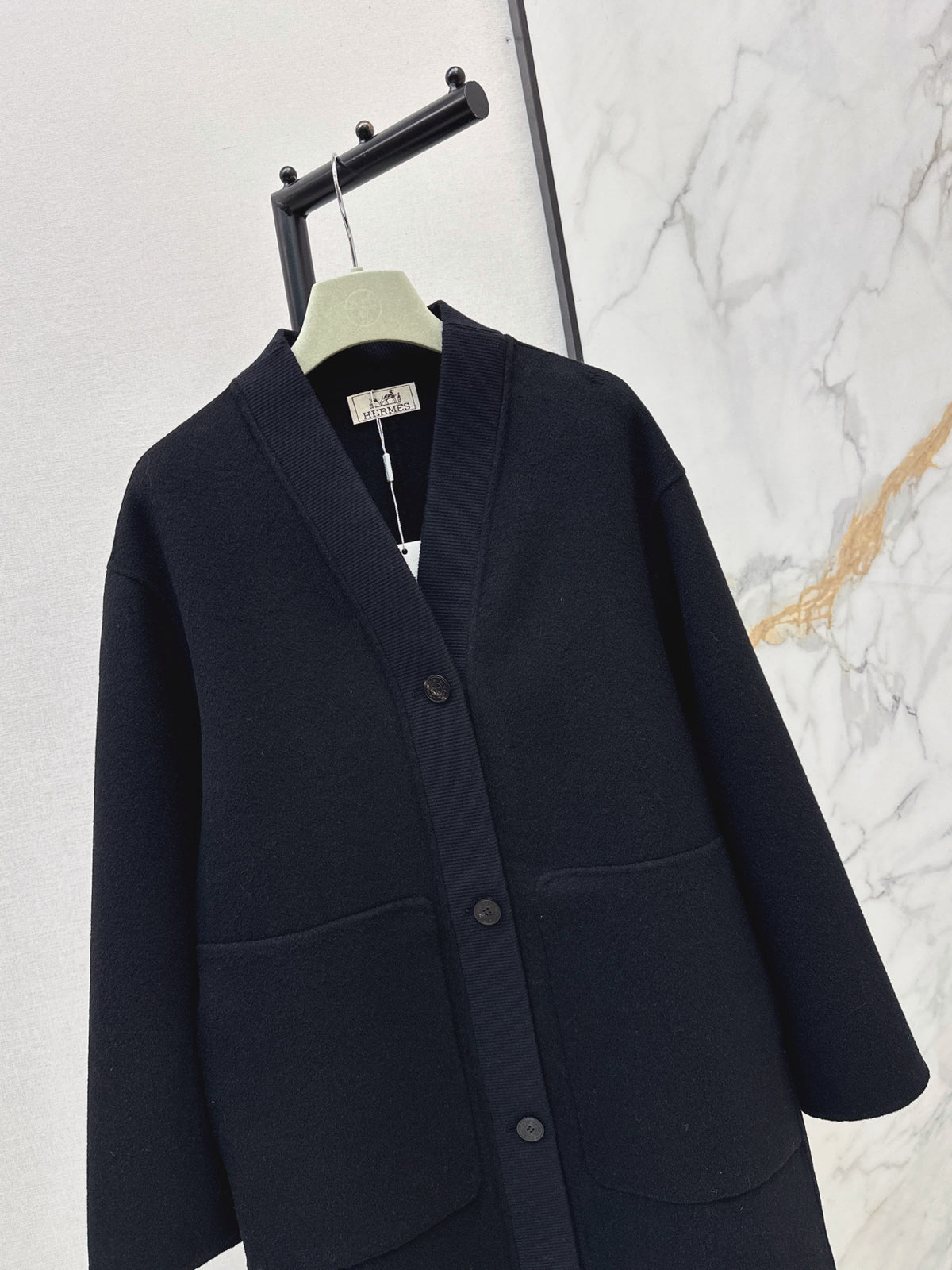 26 Fall/Winter Latest Minimalist V-Neck Double-Faced Wool Coat