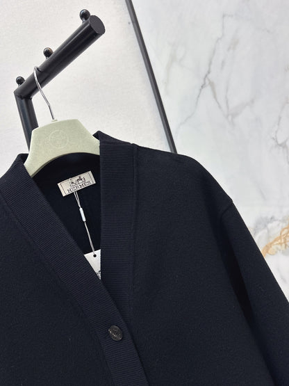 26 Fall/Winter Latest Minimalist V-Neck Double-Faced Wool Coat