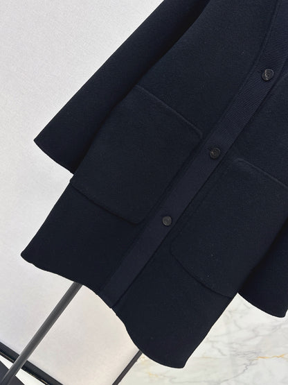 26 Fall/Winter Latest Minimalist V-Neck Double-Faced Wool Coat