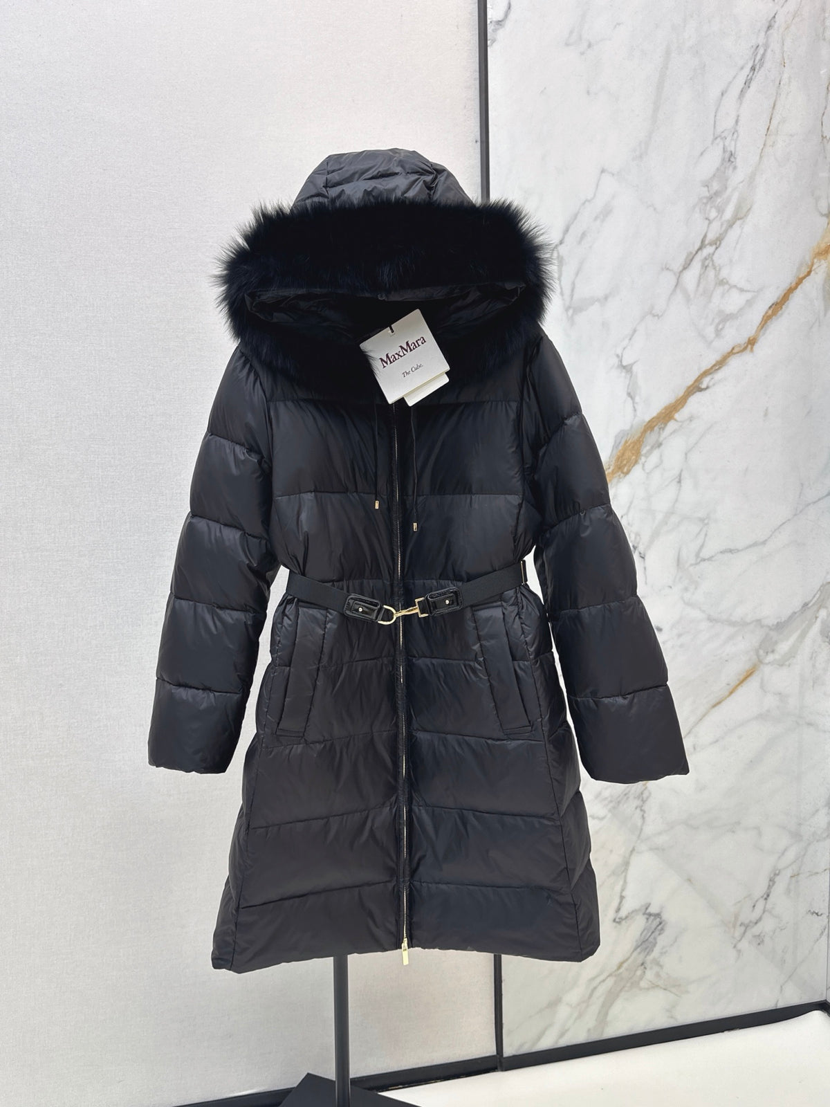 26 Fall/Winter Latest Hooded Mid-Length Down Jacket with Fur Collar