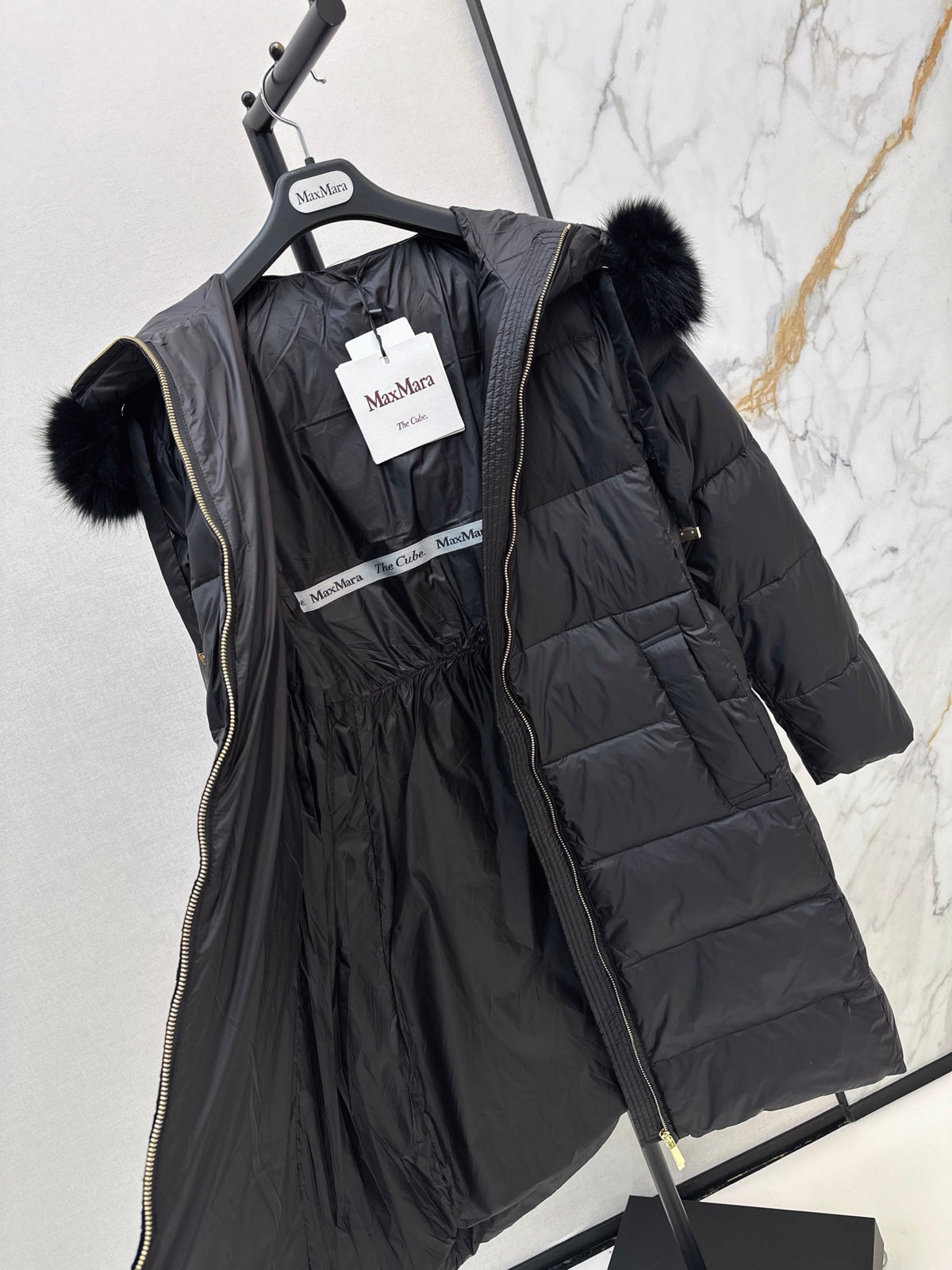 26 Fall/Winter Latest Hooded Mid-Length Down Jacket with Fur Collar