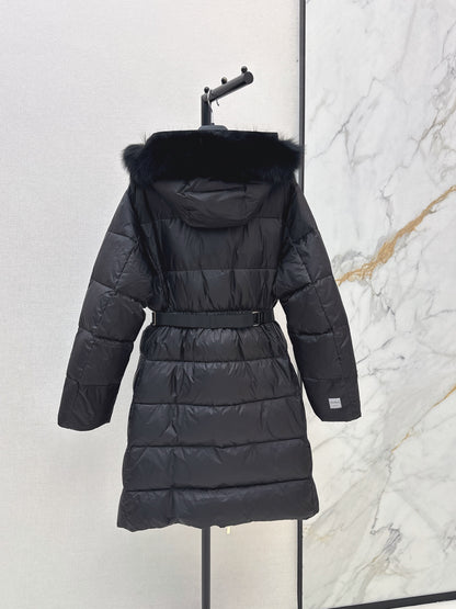 26 Fall/Winter Latest Hooded Mid-Length Down Jacket with Fur Collar