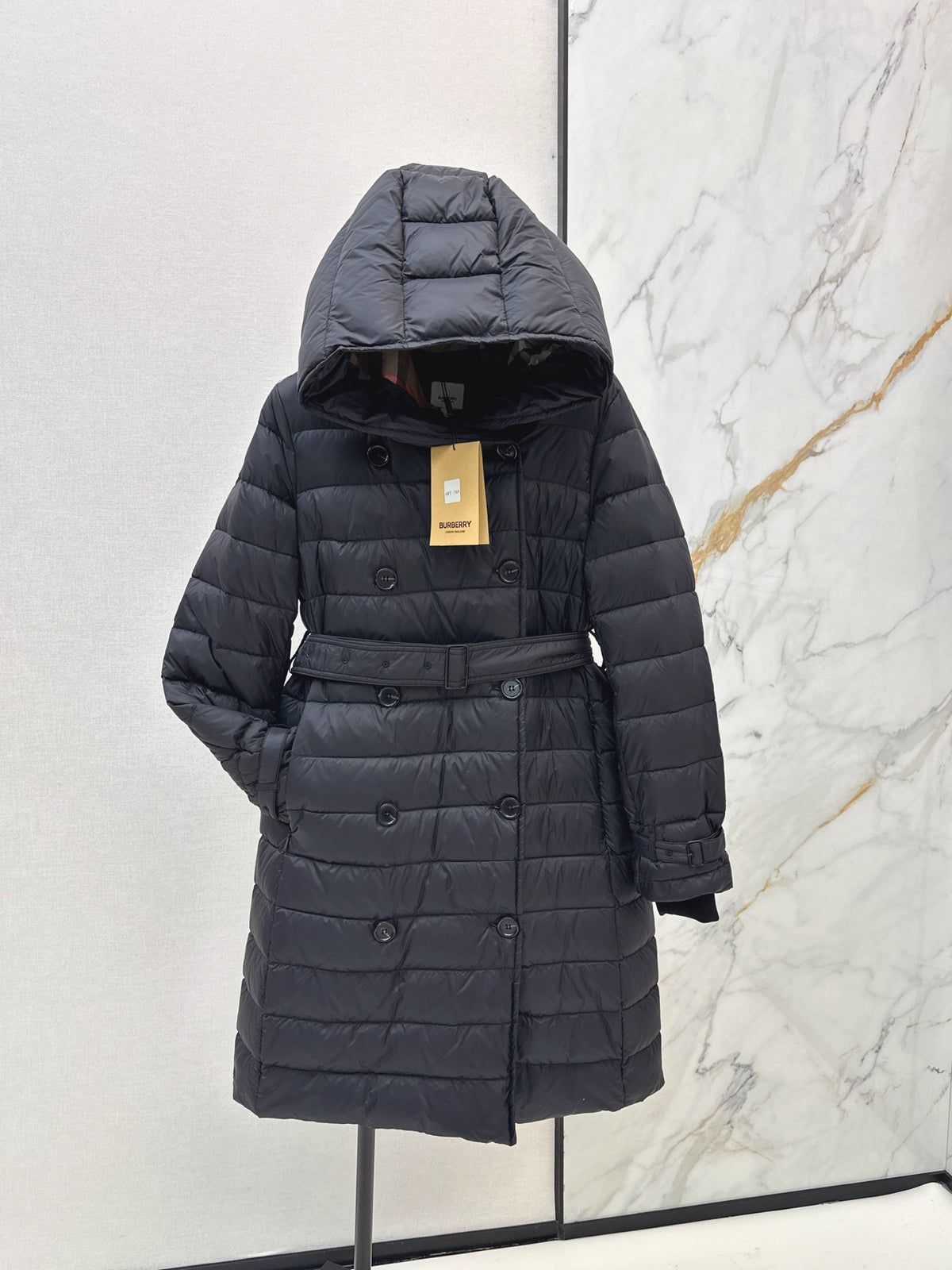 26 Fall/Winter New Classic Double-Breasted Hooded Long Down Coat
