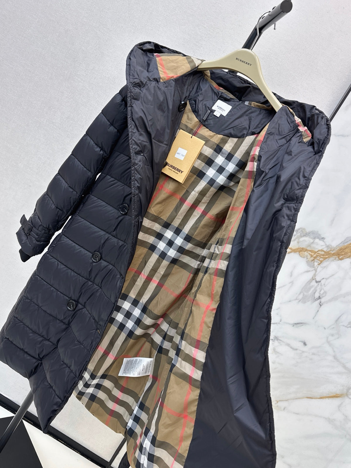 26 Fall/Winter New Classic Double-Breasted Hooded Long Down Coat