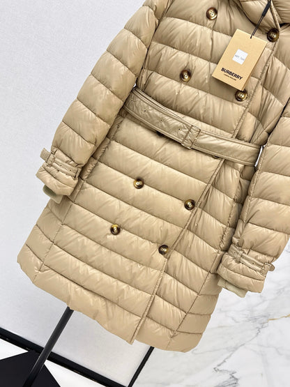 26 Fall/Winter New Classic Double-Breasted Hooded Long Down Coat