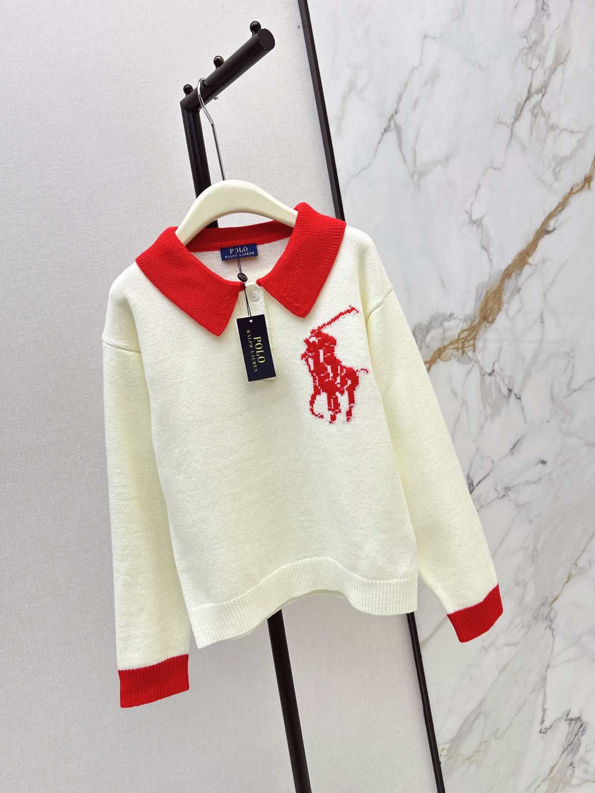 26 Autumn/Winter Latest Polo Color-Block Collared Knit Sweater