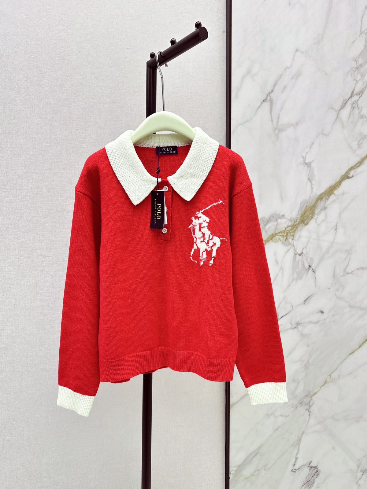 26 Autumn/Winter Latest Polo Color-Block Collared Knit Sweater