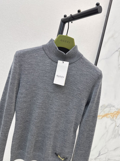 26 Fall/Winter Latest Semi-Turtleneck Horsebit Knit Top