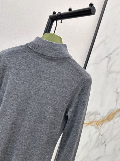 26 Fall/Winter Latest Semi-Turtleneck Horsebit Knit Top