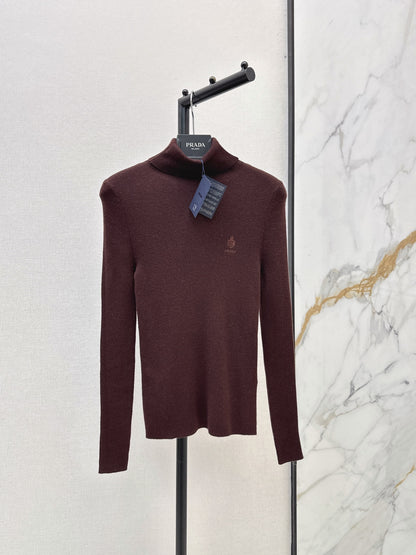 26 Fall/Winter Latest Small Logo Embroidered Wool Turtleneck Top