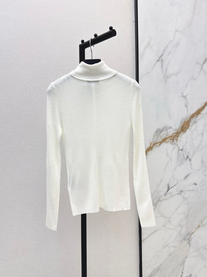 26 Fall/Winter Latest Small Logo Embroidered Wool Turtleneck Top