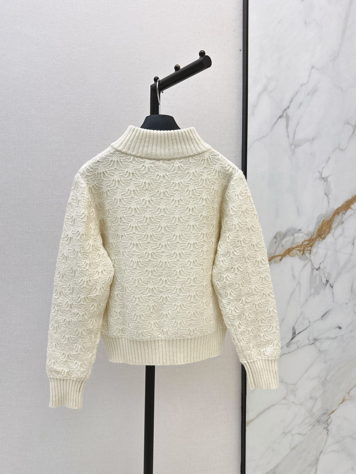 26 Fall/Winter Latest Zipper Stand Collar Loose Lazy Style Knit Cardigan