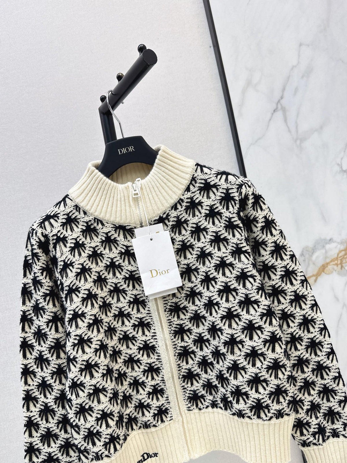 26 Fall/Winter Latest Zipper Stand Collar Loose Lazy Style Knit Cardigan