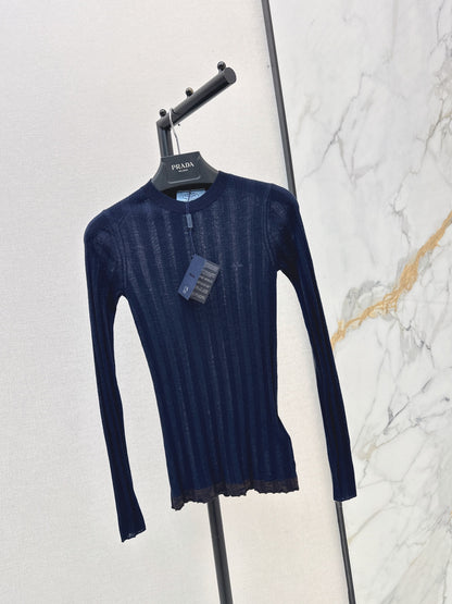 26 Autumn/Winter Latest Long-Term Style Outfit Ribbed Design Color-Block Wavy Hem Base Shirt