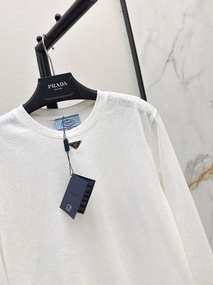 26 Fall/Winter Latest Triangle Logo Long-Sleeve White T-Shirt